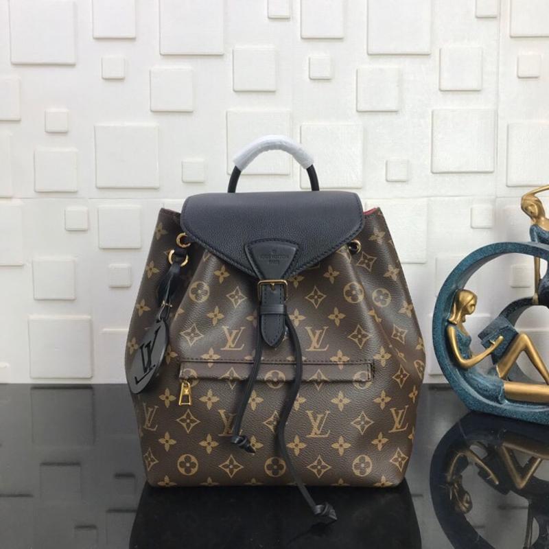 LV Backpacks and Travel Bags M45515 aged black leather